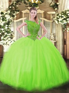 Glorious 15 Quinceanera Dress Sweet 16 and Quinceanera with Beading Scoop Sleeveless Zipper