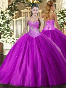 Purple Sleeveless Tulle Lace Up Sweet 16 Dresses for Military Ball and Sweet 16 and Quinceanera