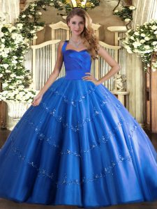 Sleeveless Lace Up Floor Length Appliques Sweet 16 Quinceanera Dress