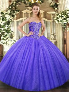 Admirable Floor Length Blue Quinceanera Dresses Sweetheart Sleeveless Lace Up