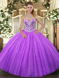 Customized Floor Length Lavender Military Ball Dresses Sweetheart Sleeveless Lace Up