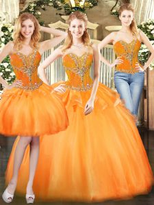 Super Sleeveless Lace Up Floor Length Beading and Ruffles 15 Quinceanera Dress