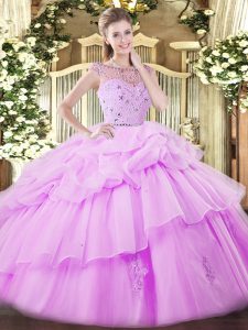 Floor Length Ball Gowns Sleeveless Lilac Sweet 16 Dress Zipper