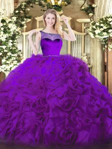 Attractive Sleeveless Zipper Floor Length Beading Sweet 16 Quinceanera Dress