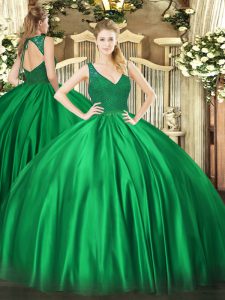 High Class Turquoise Taffeta Zipper V-neck Sleeveless Floor Length Quinceanera Gowns Beading