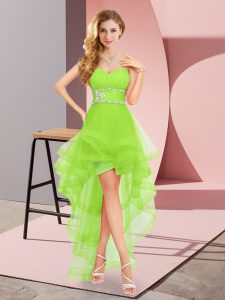 Sumptuous High Low A-line Sleeveless Quinceanera Court of Honor Dress Lace Up