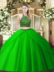 Comfortable Tulle Sleeveless Floor Length 15 Quinceanera Dress and Beading and Ruching