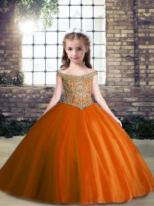 Superior Off The Shoulder Sleeveless Tulle Pageant Dress Wholesale Appliques Lace Up