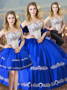 Sleeveless Beading and Embroidery Lace Up Sweet 16 Dress