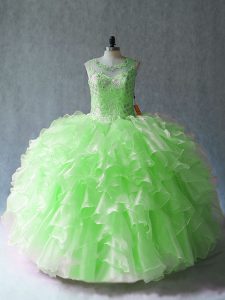 Sleeveless Organza Lace Up Ball Gown Prom Dress for Sweet 16 and Quinceanera