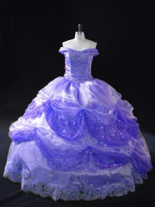 Excellent Organza Sleeveless Floor Length Sweet 16 Dress and Beading and Pick Ups