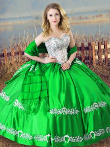 Lace Up Vestidos de Quinceanera Beading and Embroidery Sleeveless Floor Length