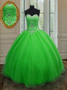 Quinceanera Gowns Military Ball and Sweet 16 and Quinceanera and For with Beading and Belt Sweetheart Sleeveless Lace Up