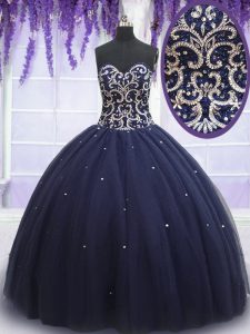 Affordable Tulle Sleeveless Floor Length Sweet 16 Dress and Beading