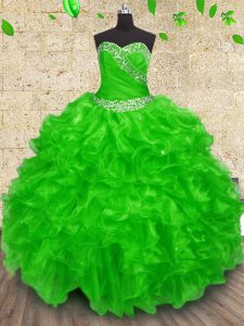 Quinceanera Dresses Military Ball and Sweet 16 and Quinceanera and For with Beading and Appliques and Ruffles and Ruching Sweetheart Sleeveless Lace Up