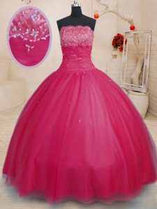 Modest Off the Shoulder Floor Length Lace Up Vestidos de Quinceanera Coral Red for Military Ball and Sweet 16 and Quinceanera with Beading