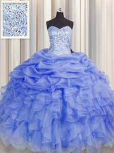 Pretty Purple Casual Dresses Military Ball and Sweet 16 and Quinceanera and For with Beading and Ruffles Sweetheart Sleeveless Lace Up