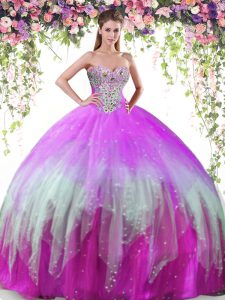 Hot Sale Multi-color Sweetheart Neckline Beading Vestidos de Quinceanera Sleeveless Lace Up