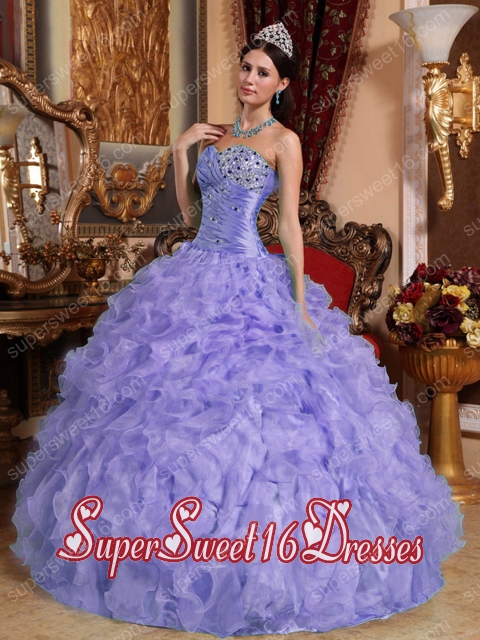Pretty Quinceanera Dresses with Beading and Ruffles in Purple