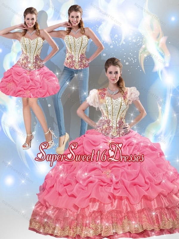Affordable Beaded Quinceanera Dresses with Appliques and Pick Ups for Summer