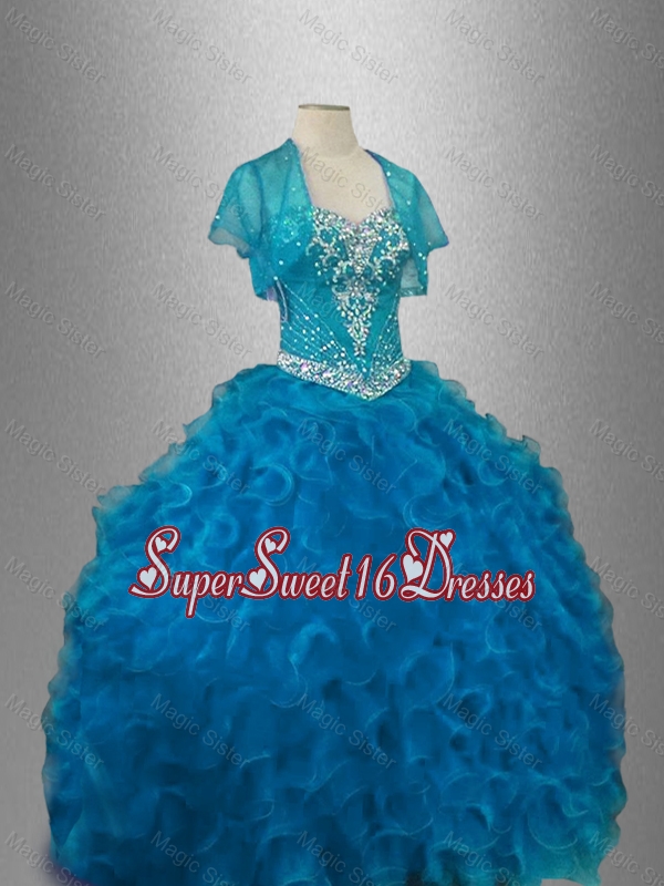 Classical Organza Sweet 16 Dresses with Beading and Ruffles