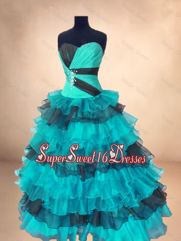 Fashionable 2016 Organza Sweet 16 Gowns with Ruffled Layers