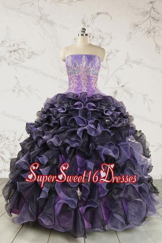 Unique Multi-color Quinceanera Dresses with Beading and Ruffles