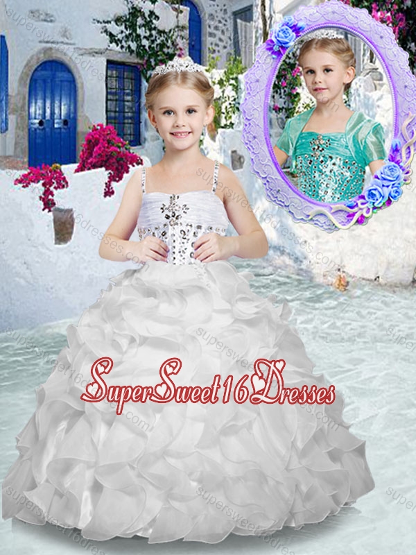 Lovely Spaghetti Straps Mini Quinceanera Dresses with Beading and Ruffles