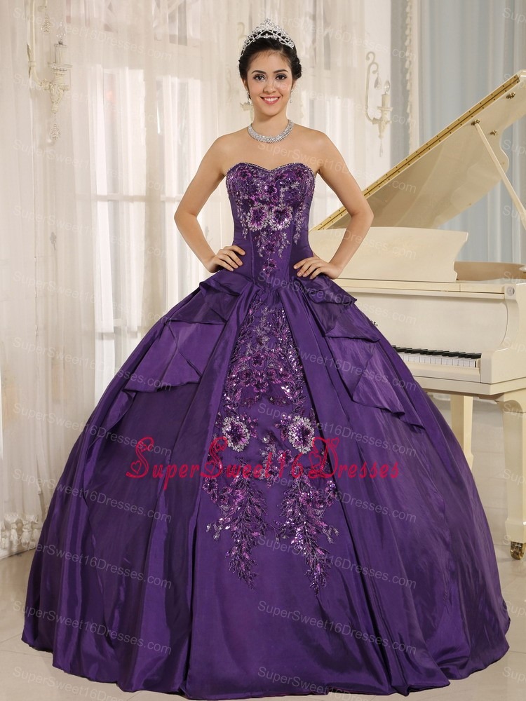 Eggplant Purple Embroidery Sweet 16 Quinceanera Dress With Sweetheart In 2013