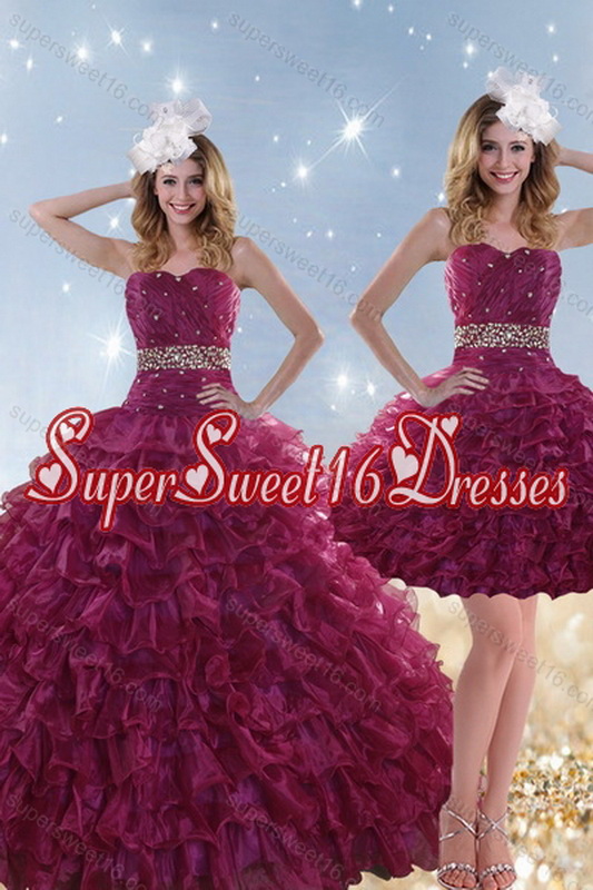 Simple Beading and Ruffles Quinceanera Dresses with Floor Length
