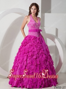 Ball Gown Halter Chiffon Embroidery 2013 Sweet 16 Dresses