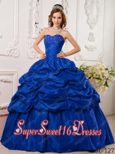 Ball Gown Sweetheart Tafftea Appliques 2013 Sweet 16 Dresses in Blue
