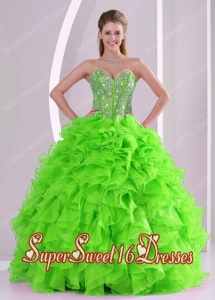 2014 Spring Puffy Sweetheart Beading Cute Sweet Sixteen Dresses with Full Length