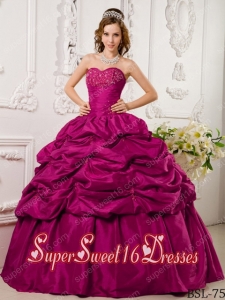 Hot Pink Sweetheart Ball Gown Custom Made Tafftea Appliques Quinceanera Dress