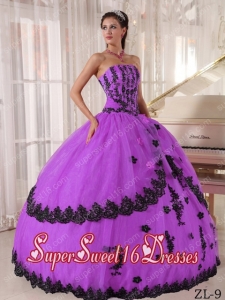 Ball Gown Strapless With Appliques Cute Sweet Sixteen Dresses