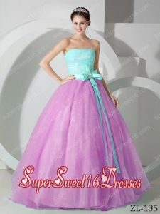 Ball Gown Strapless With Colourful Sash and Ruching Cute Sweet Sixteen Dresses