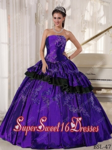 Ball Gown Strapless With Taffeta Beading Cute Sweet Sixteen Dresses