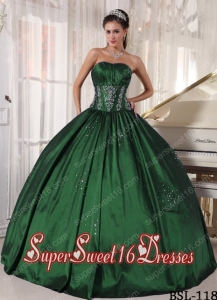 Ball Gown Strapless With Taffeta Embroidery and Beading Cute Sweet Sixteen Dresses