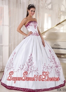 Colourful Strapless With Embroidery Cute Sweet Sixteen Dresses