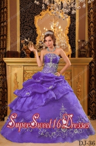 Cute Sweet Sixteen Dresses In Lavender Ball Gown Strapless With Organza Beading