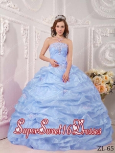 Exclusive Ball Gown Strapless With Organza Appliques In Lilac Cute Sweet Sixteen Dresses