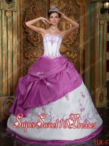 15th Birthday Party Dresses in Fuchsia and White with Embroidery