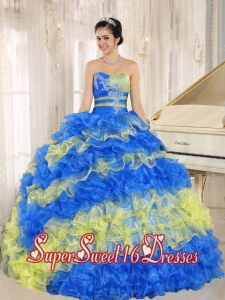Modest Multi Color Popular Sweet 16 Dresses with Ruffles