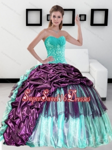 2015 Colorful Sweetheart 15th Birthday Party Dresses with Pick up and Ruffles