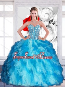 2015 Elegant Sweetheart Multi Color Military Ball Dresses with Beading and Ruffled Layers