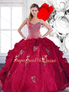 2015 Exclusive Sweetheart Ball Gown 15th Birthday Party Dresses with Appliques