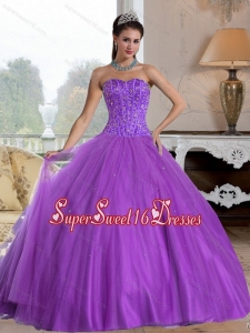 2015 Popular Sweetheart Sweet 16 Ball Gowns with Beading