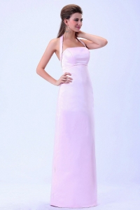 Halter Column Baby Pink For 2013 Dama Dress Satin