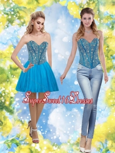 Exclusive 2015 Sweetheart Short Dama Dress with Beading