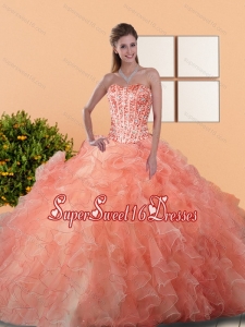 2015 Dynamic 15th Birthday Party Dresses with Beading and Ruffles